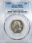 1934-P Washington Quarter Medium Motto PCGS MS66