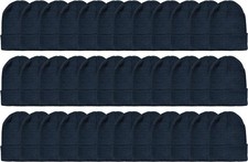 36 Pack Yacht Smith Black Beanie Winter Hats in Bulk for Adults