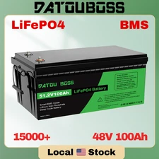 48V 100Ah LiFePO4 Lithium Battery Built-in BMS Deep Cycle For Solar RV Off-grid