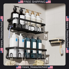 Stainless Steel Shower Caddy 3-Pack Wall-Mounted Bathroom Organizer