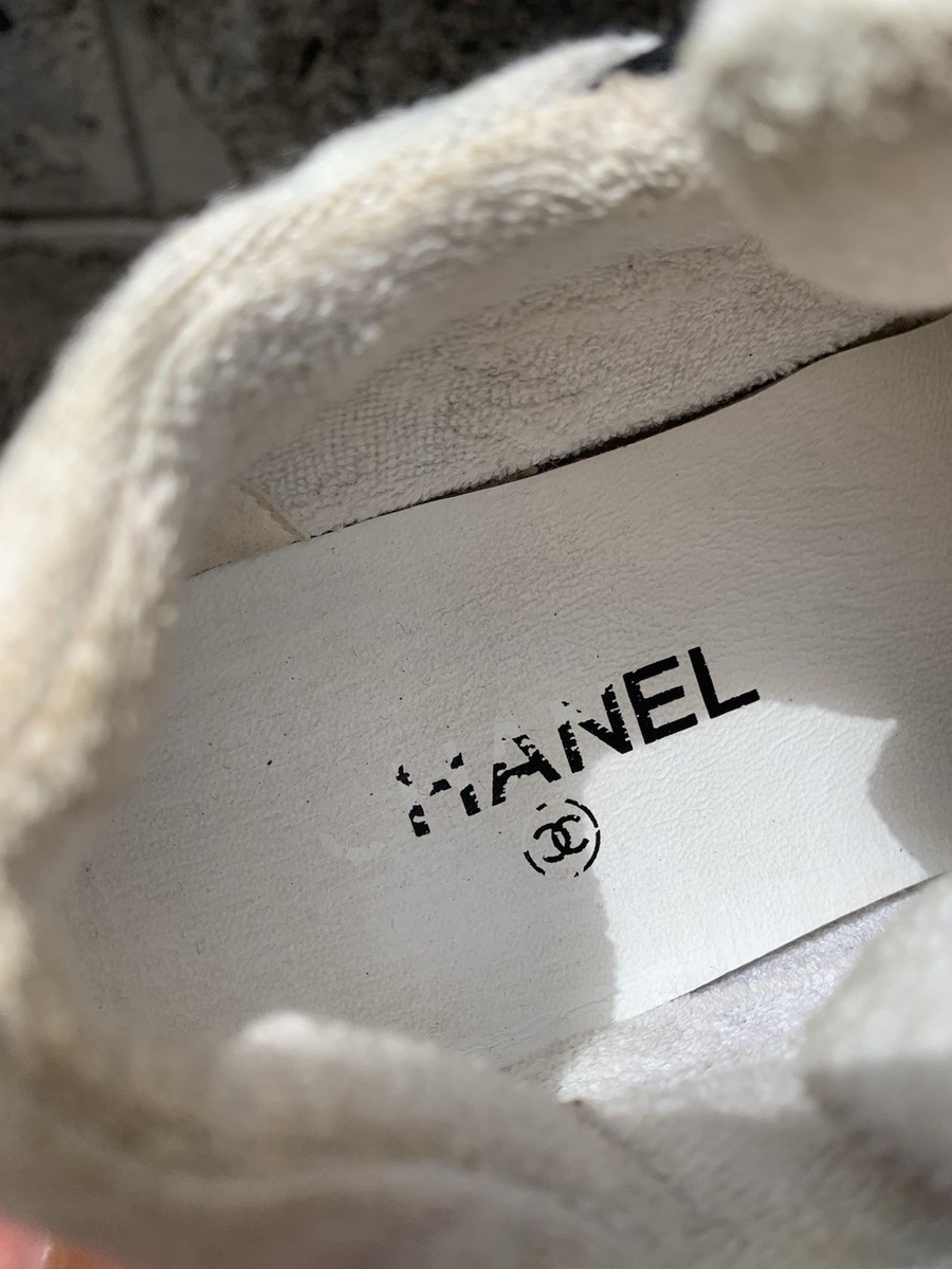 CHANEL Fabric Womens Logo Sneakers EU 38 || US 7.5 White | eBay