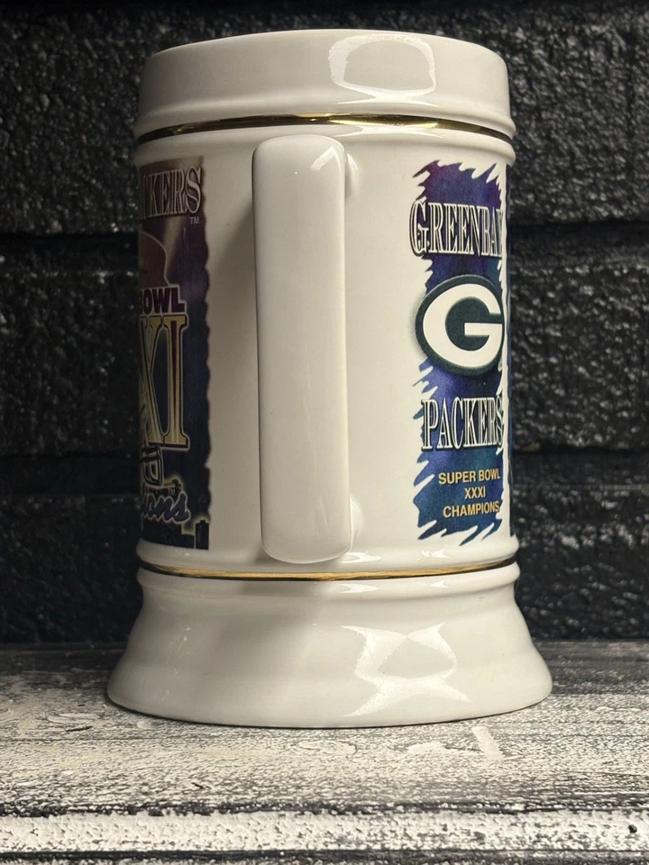Taza Stein Bourbon St Vintage NFL Green Bay Packers Super Bowl XXXI Foto 4 de 4