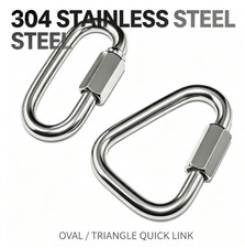 304 Stainless Steel Oval Triangle Quick Link Maillon Rapide Screw Lock Connector