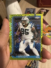 2025 Topps Chrome Derrick Brown Lime Green X-Fractor #47 Panthers
