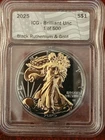 2025 Ruthenium & Gold Silver Eagle ICG BRILLIANT UNC Limited Edition 500