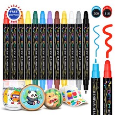 Acrylic Paint Pens Markers 12 Colors Premium Dual Tip Christmas Gifts for Teens