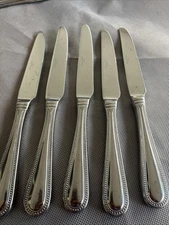 Wallace CONTINENTAL BEAD Stainless 5 Dinner Knives China Flatware
