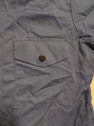 Vintage 70s US NAVY Sailor Light Blue Utility Uniform Button Down Shirt Medium - Picture 14 of 19