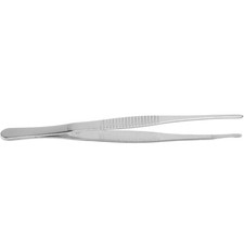 5.5" Long Silver Tone Stainless Steel Round Tip Tweezers K7A81309