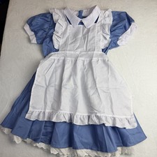 Alice in Wonderland Costume Waitress Uniform Maid Blue Dress Halloween Cosplay
