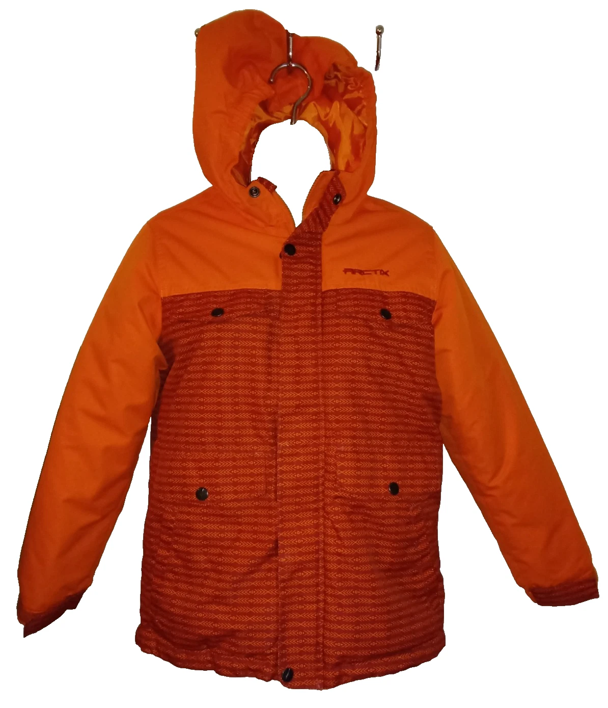 Kids ARCTIX Slalom Insulated Coat/Jacket Red Orange Hooded Sz. Medium 10-12
