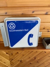 P&B  Telephone Sign Light NOS Rare Southwestern Bell Payphone