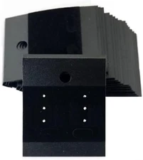 100 Pcs Earring Display Cards 1.7x 2inch Black Velvet Plastic 