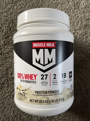 100% Whey With Probiotics Protein , Vanilla, 1.85 Pound, 23 Servings, 27g Pro...