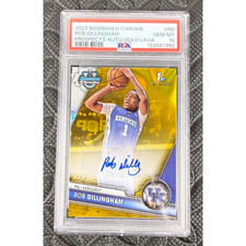2023 1st Bowman U Chrome Prospects Rob Dillingham Gold Lava Auto /50 PSA 10 Gem