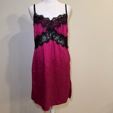 Nasty Gal Pink Purple Slip Dress Black Lace Y2K Night Out S