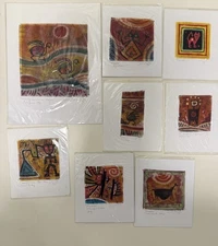 Lot of 8 Signed Argentine Textile Art Prints | Xilobatik Originals 2004–2005