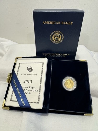2013-W $5 1/10 oz US Gold American Eagle Proof Coin with COA