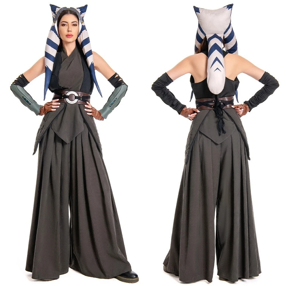 Padme Amidala/Ahsoka Tano/Leia/Rey Disfraz Juegos con disfraces Halloween Vestido Pantalones+Tops EE. UU. Foto 4 de 4