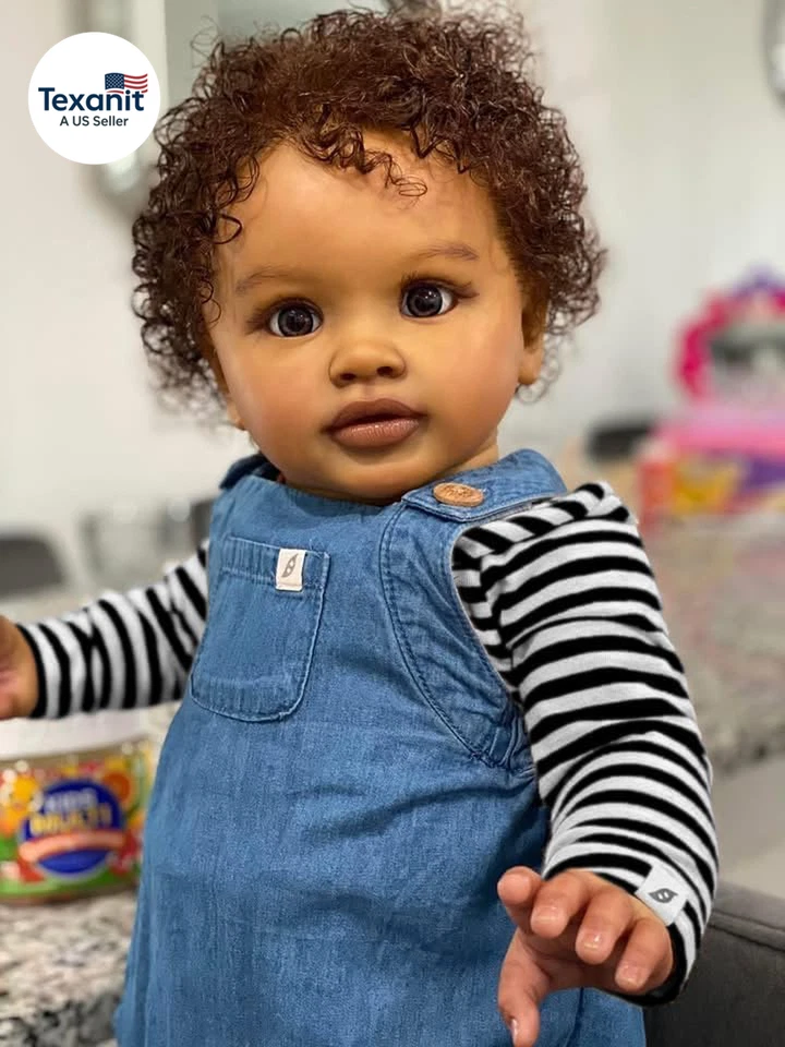 Reborn Baby Dolls Black Toddler Boy 26 Inch Big Size Lifelike African American B - Image 3 of 4