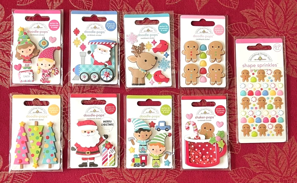 DOODLEBUG DESIGN YOU CHOOSE - NEW CHRISTMAS DOODLEBUG OH WHAT FUN 2025 3D & PUFFY STICKERS