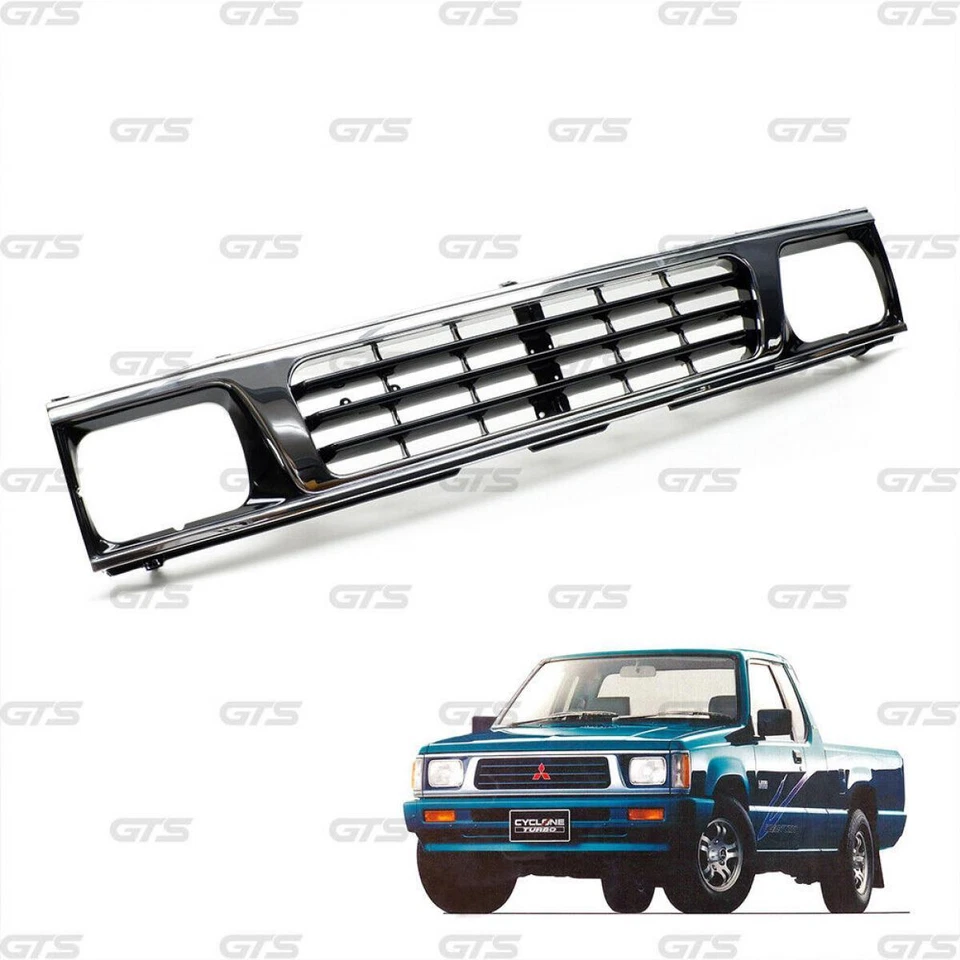 Chrome Front Grille For Mitsubishi L200 Cyclone Mighty Max 1988 - 1994 Pickup Foto 2 de 4