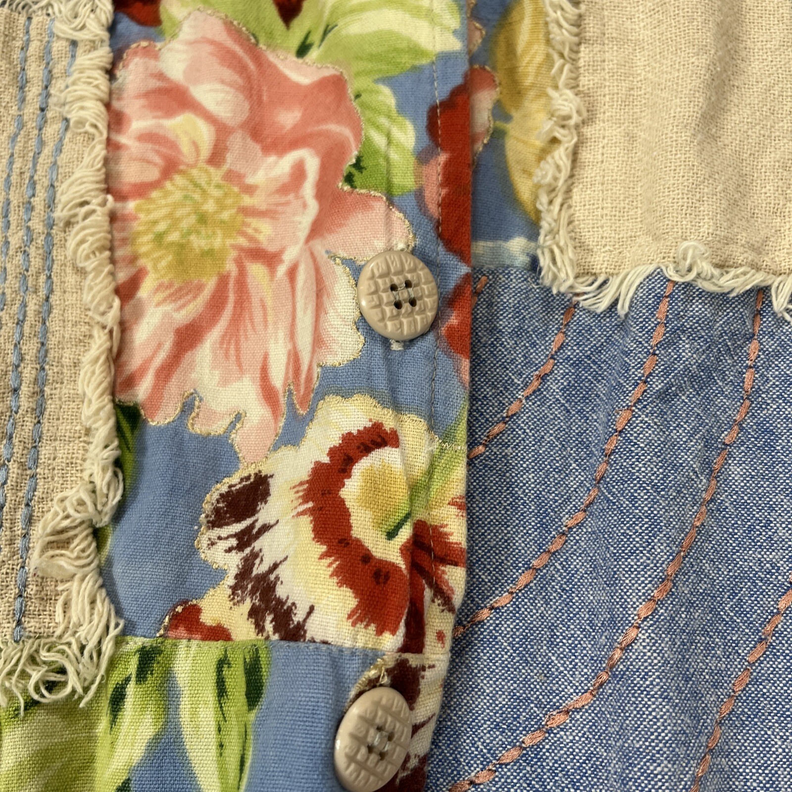 Vintage Tantrums Patchwork Lightweight Jacket Cot… - image 3