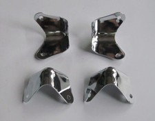 8pcs Metal 2 Leg Guitar AMP Cabinet Corners Polished Chrome Fast Delivery New