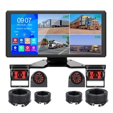 10.36" Touch Screen DVR Monitor 360 View AHD 1080P Side Rear View Cameras For Rv