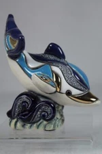 DeRosa Rinconada Family - F381 - 'Baby Dolphin Diving' On Wave - New In Box