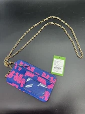 LILLY PULITZER "Pack Your Trunk" Elephant Print Cell Phone ID Pouch with Chain
