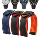 Yellow Black Red Blue Orange Silicone Watch Band 19-20-21-22-23-24mm