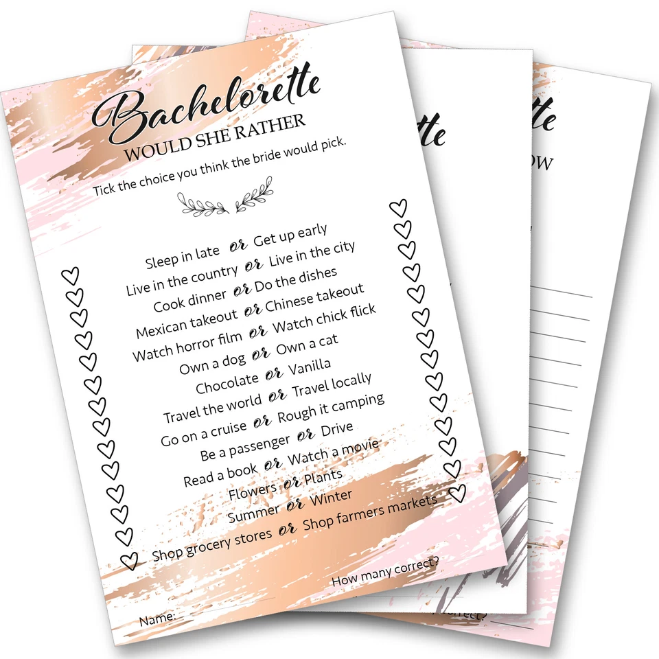 12x Hen Night Party Games Bachelorette, A6 Size 105mm x 148mm For Bridal Shower