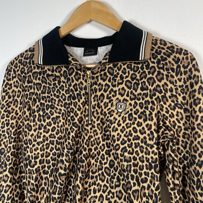 Designer Bogner Y2K Made In Italy Quarter Zip Leopard Print Pullover