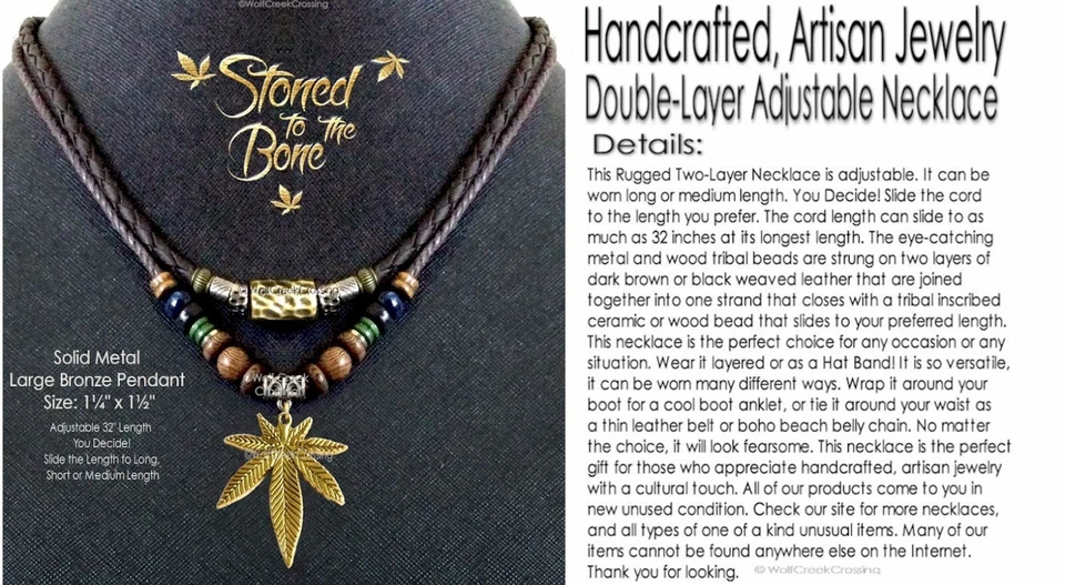 БОЛЬШОЕ ОЖЕРЕЛЬЕ С МАРИХУАНОЙ 32 дюйма из гашиша конопли бутон TRIBAL горшок лист трава допинг ПОПУЛЯРНОЕ! - Изображение 3 из 4