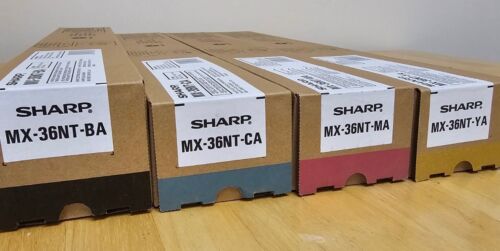 Sharp MX-36NT Toner Cartridge Set CMYK Genuine For MX 2610 2640 3110 3610 3640 - Picture 1 of 3