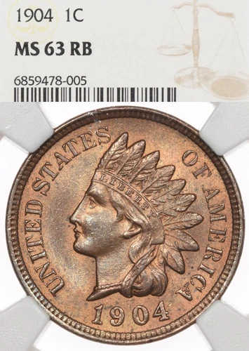 1904 1C NGC MS63 RB Indian Head Cent Red Brown
