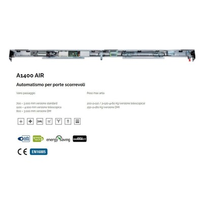 Satz Basis 1 Anta A1400 Air Rd T Ita Tür Automatisch Zum Schieben Faac 10503801