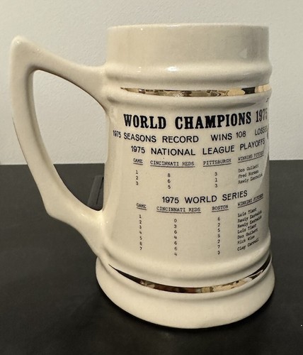 Campioni del Mondo 1975 Cincinnati Reds Logo e Mascotte 6” Vintage Ceramica Stein - Foto 2 di 4