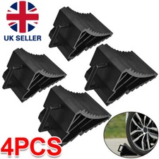 4Pcs Caravan Wheel Chocks Blocks with Handle Pair Black Vehicles Car Trailer NEW