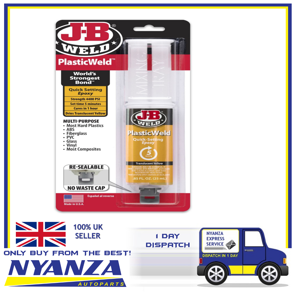 JB WELD JB PLASTIC WELD EPOXY SYRINGE ADHESIVE QUICK SETTING HIGH