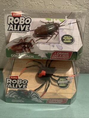 Zuru Robo Alive Black Widow Spider & Cockroach Roach Prank Joke 2-Pack New Gift