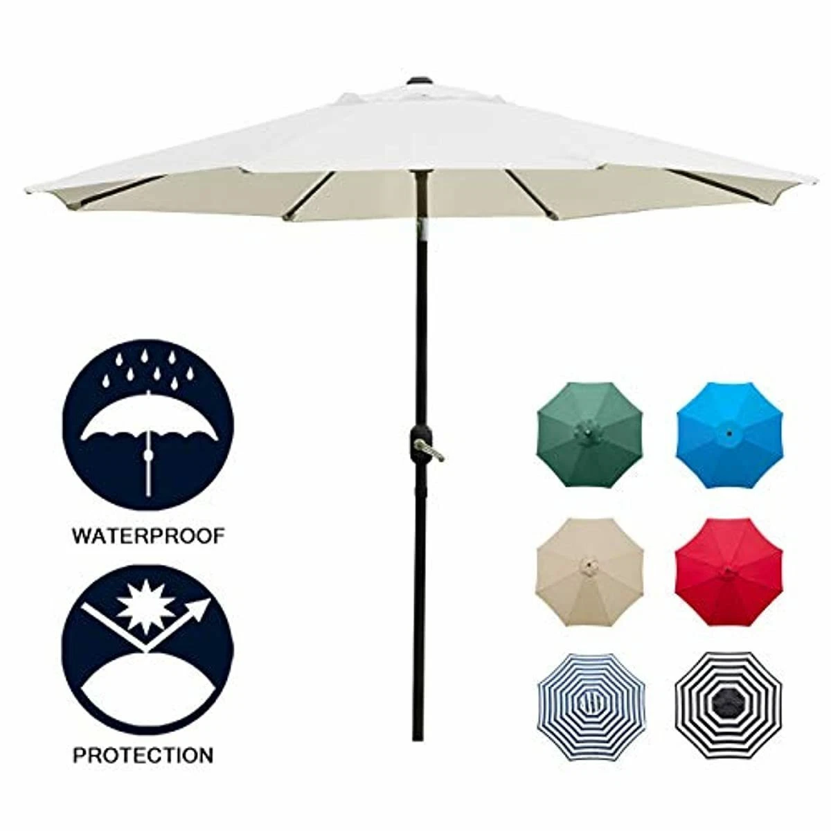 Best Outdoor Patio Umbrella 9Ft Heavy Duty Residential Sun Shade