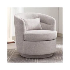 Modern Barrel Chair, 360° Swivel, Soft Fabric & Comfortable for Any Room