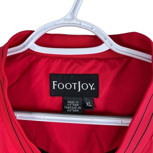 FootJoy Golf Windbreaker Jacket Mens XL Red Pullover V Neck Polyester Pockets - Picture 5 of 5