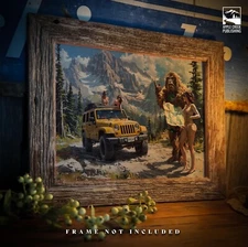 Sasquatch Bigfoot Art Print Jeep 4x4 Off Road Rock Climbing Poster Wall Art Gift