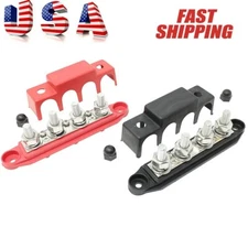 M8 Red & Black 5/16" 4 Stud Power Distribution Block for Marine Automotive