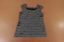 AB Studio Women's Size Medium Gray Layered Ruffles Pullover Tank Top