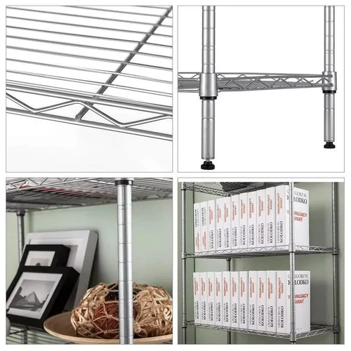 Scaffale a 5 livelli regolabile filo metallo scaffale scaffale garage portaoggetti organizer - Foto 18 di 25