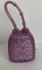 NEW BATH BODY WORKS PINK GLITTER HOLDER SLEEVE CASE KEYCHAIN